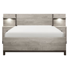 Zephyr Light Gray California King Bed with 2 Nightstands by Homelegance at Eve Furniture