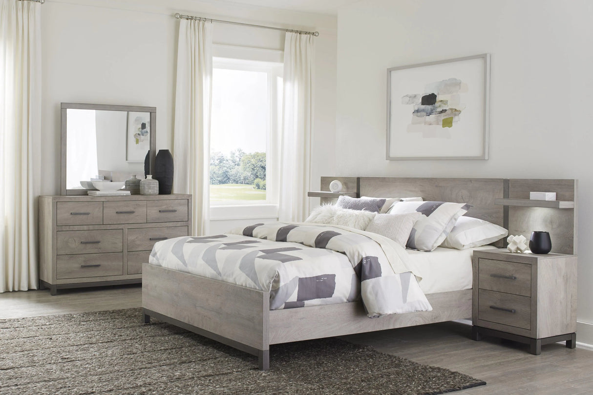 light grey dresser and nightstand Valda Light Gray Fabric Dresser main image 0