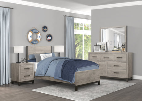 Zephyr Light Gray Twin Panel Bed by Homelegance at Eve Furniture