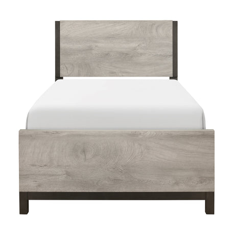Zephyr Light Gray Twin Panel Bed by Homelegance at Eve Furniture