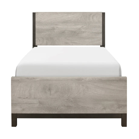 Zephyr Light Gray Twin Panel Bed by Homelegance at Eve Furniture