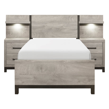 Zephyr Light Gray Youth Wall Bedroom Set by Homelegance at Eve Furniture