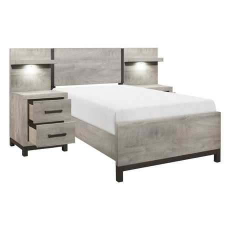 Zephyr Light Gray Youth Wall Bedroom Set by Homelegance at Eve Furniture