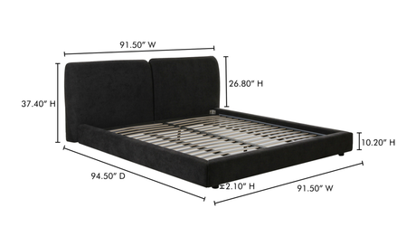 Zeppelin King Bed - Black by Moe's Home at Eve Furniture