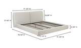 Zeppelin King Bed - Light Grey by Moe's Home at Eve Furniture