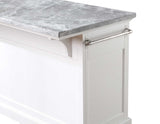 Zermatt 2-Piece Grey Marble Kitchen Island(Island, 2 Counter Stools)