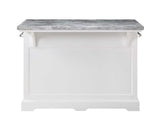 Zermatt 2-Piece Grey Marble Kitchen Island(Island, 2 Counter Stools)