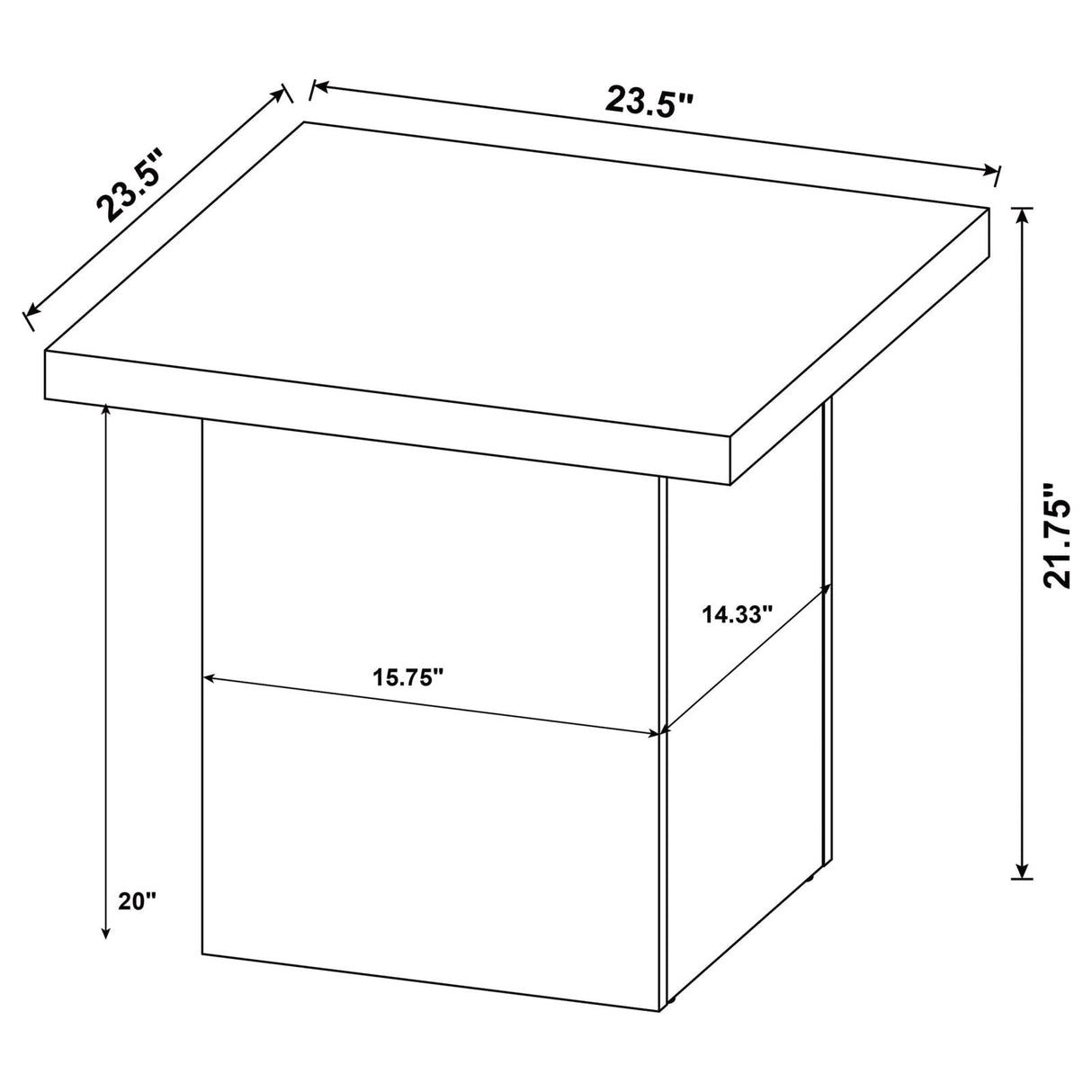 Zetta Square Engineered Wood End Table Mango