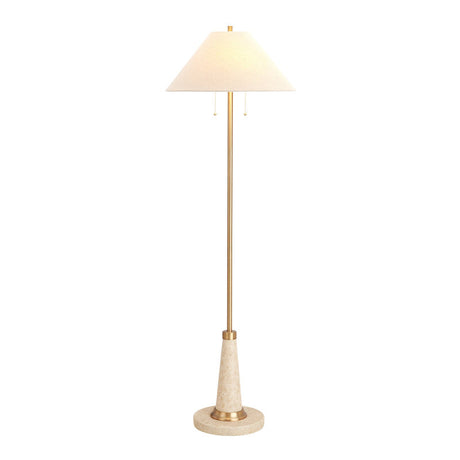 Zeva Tan/Gold Floor Lamp by Crestview at Eve Furniture