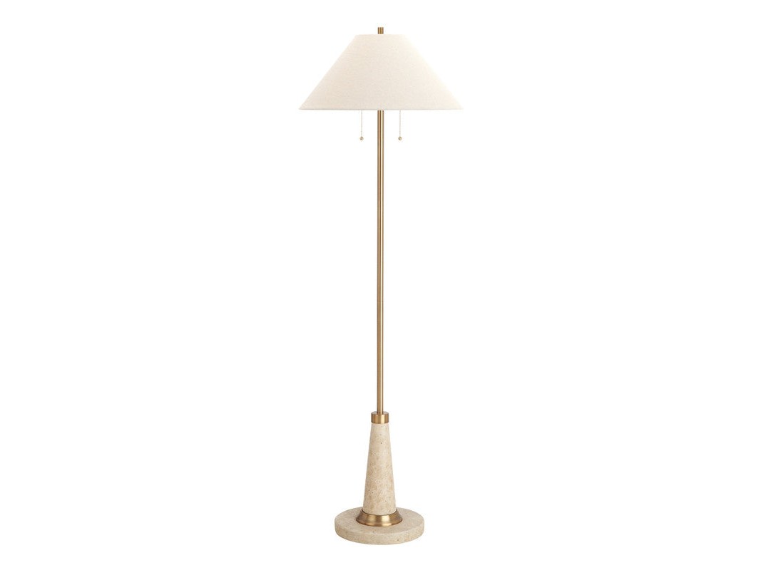 Zeva Tan/Gold Floor Lamp by Crestview at Eve Furniture