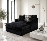 Zig Onyx Black Chaise Lounge by Happy Homes at Eve Furniture