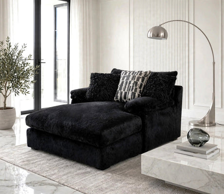 Zig Onyx Black Chaise Lounge by Happy Homes at Eve Furniture