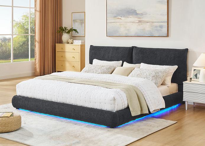 Zima Grey Queen Platform Bed by New Era Innovations at Eve Furniture
