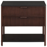 Zimmerlee Rust Brown 2-Drawer Side Table with Shelf by Coaster at Eve Furniture