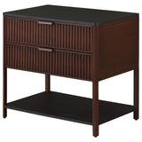 Zimmerlee Rust Brown 2-Drawer Side Table with Shelf by Coaster at Eve Furniture