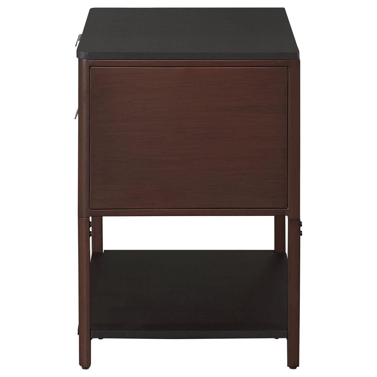 Zimmerlee Rust Brown 2-Drawer Side Table with Shelf by Coaster at Eve Furniture
