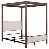 Zimmerleee Rust Brown 89-inch Metal Eastern King Canopy Bed by Coaster at Eve Furniture