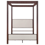 Zimmerleee Rust Brown 89-inch Metal Eastern King Canopy Bed by Coaster at Eve Furniture