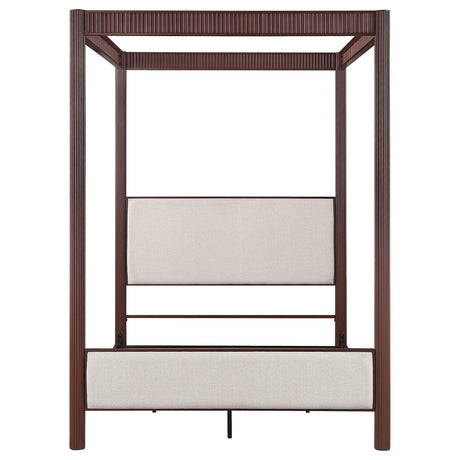 Zimmerleee Rust Brown 89-inch Metal Eastern King Canopy Bed by Coaster at Eve Furniture