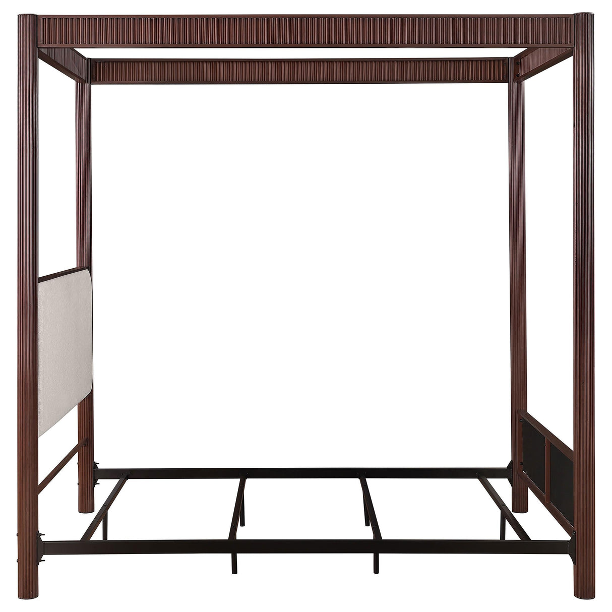 Zimmerleee Rust Brown 89-inch Metal Eastern King Canopy Bed by Coaster at Eve Furniture