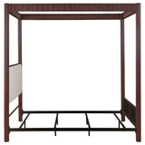 Zimmerleee Rust Brown 89-inch Metal Eastern King Canopy Bed by Coaster at Eve Furniture
