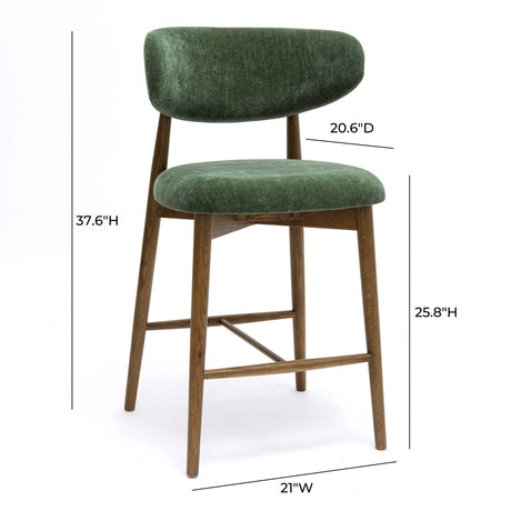 Zinea Performance Textured Velvet Counter Stool by TOV Furniture at Eve Furniture