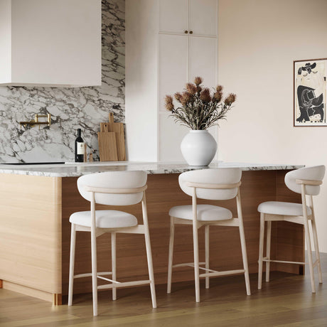 Zinea Performance Textured Velvet Counter Stool by TOV Furniture at Eve Furniture