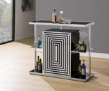 Zinnia Glossy Black/White 2-Tier Bar Unit