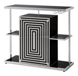 Zinnia Glossy Black/White 2-Tier Bar Unit