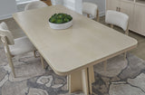 Zinnia Ash Wood Double Pedestal Dining Table in White Sand by Modus Furniture at Eve Furniture