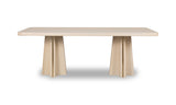 Zinnia Ash Wood Double Pedestal Dining Table in White Sand by Modus Furniture at Eve Furniture