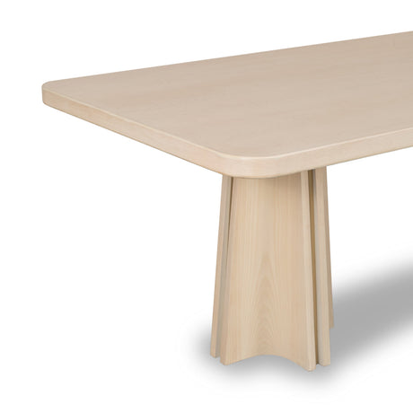 Zinnia Ash Wood Double Pedestal Dining Table in White Sand by Modus Furniture at Eve Furniture