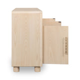 Zinnia Four Door Two Shelf Sideboard in White Sand by Modus Furniture at Eve Furniture