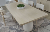 Zinnia Plaster Base Wood Top Dining Table in White Sand and Ivory by Modus Furniture at Eve Furniture