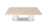 Zinnia Plaster Base Wood Top Dining Table in White Sand and Ivory by Modus Furniture at Eve Furniture