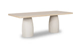 Zinnia Plaster Base Wood Top Dining Table in White Sand and Ivory by Modus Furniture at Eve Furniture