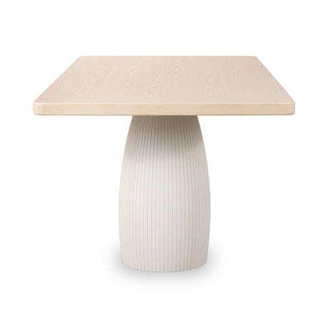 Zinnia Plaster Base Wood Top Dining Table in White Sand and Ivory by Modus Furniture at Eve Furniture