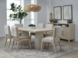 Zinnia Plaster Base Wood Top Dining Table in White Sand and Ivory by Modus Furniture at Eve Furniture