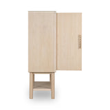 Zinnia Two Door Ash Wood Bar Cabinet in White Sand by Modus Furniture at Eve Furniture