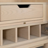 Zinnia Two Door Ash Wood Bar Cabinet in White Sand by Modus Furniture at Eve Furniture