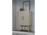 Zinnia Two Door Ash Wood Bar Cabinet in White Sand by Modus Furniture at Eve Furniture
