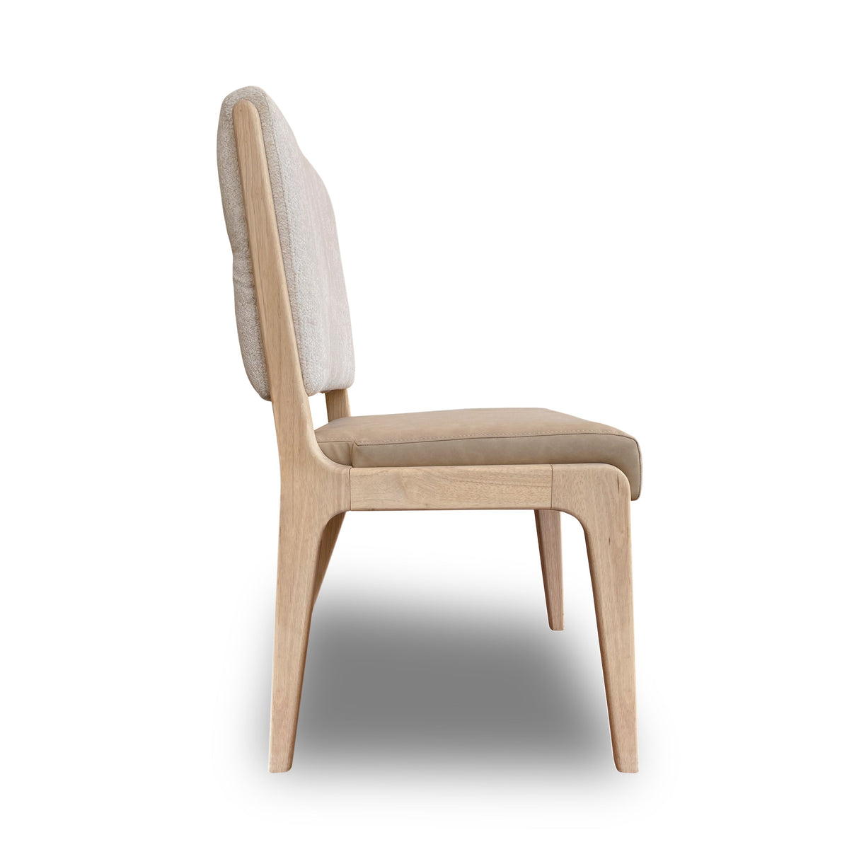 Zinnia Upholstered Dining Chair in White Sand, Buttermilk Leather and Dune Chenille (Set of 2) by Modus Furniture at Eve Furniture