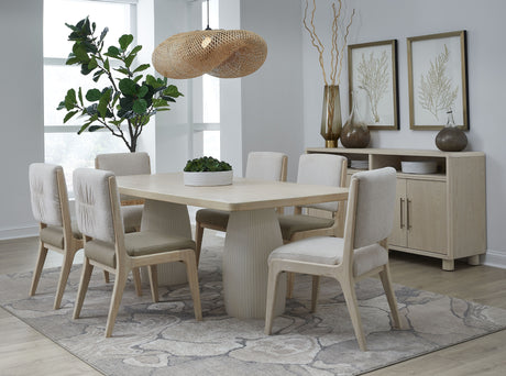 Zinnia Upholstered Dining Chair in White Sand, Buttermilk Leather and Dune Chenille (Set of 2) by Modus Furniture at Eve Furniture