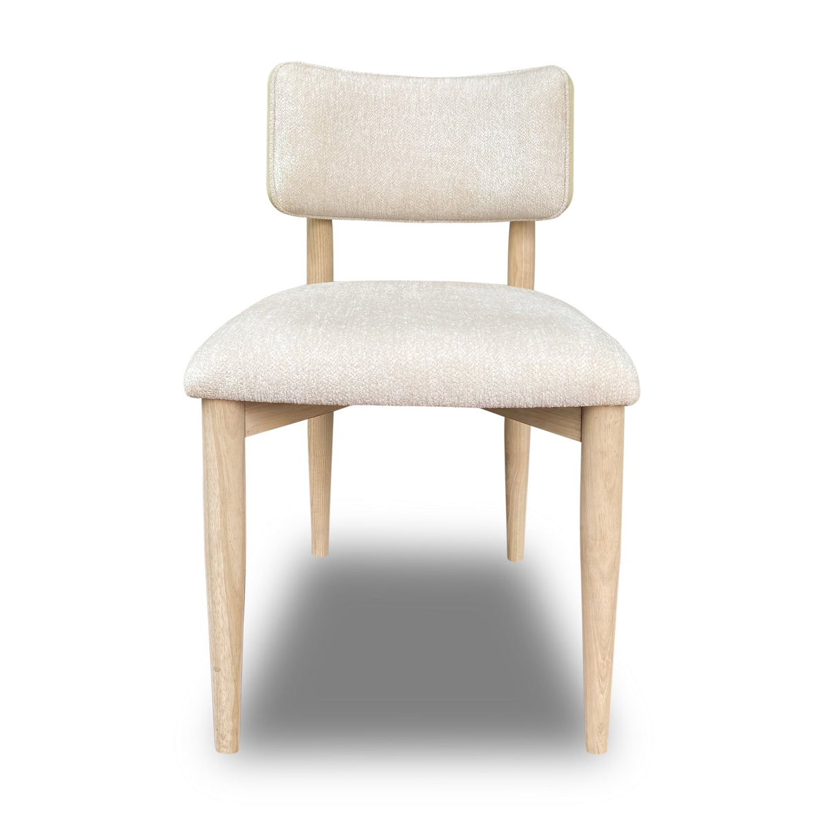 Zinnia Wood Back Dining Chair in White Sand and Dune Chenille (Set of 2) by Modus Furniture at Eve Furniture