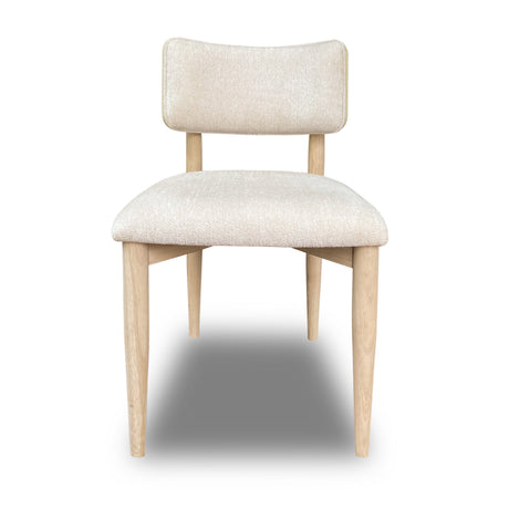 Zinnia Wood Back Dining Chair in White Sand and Dune Chenille (Set of 2) by Modus Furniture at Eve Furniture