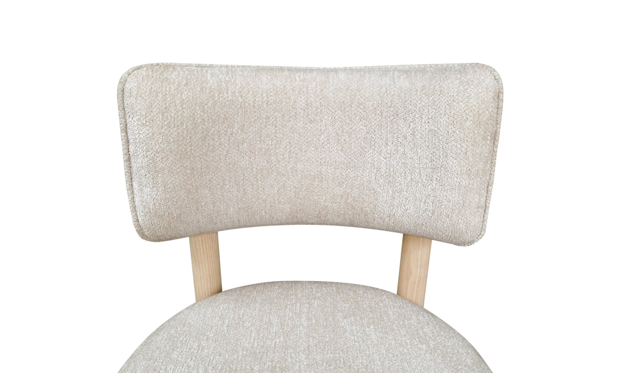 Zinnia Wood Back Dining Chair in White Sand and Dune Chenille (Set of 2) by Modus Furniture at Eve Furniture