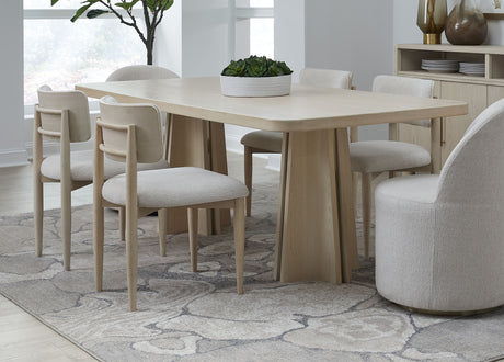 Zinnia Wood Back Dining Chair in White Sand and Dune Chenille (Set of 2) by Modus Furniture at Eve Furniture