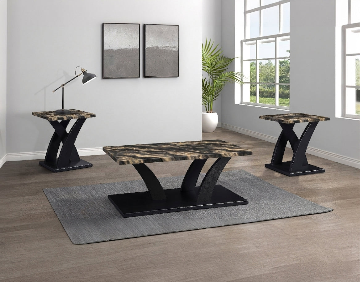 Zion Black & Grey 3-Piece Cocktail Table Set by Crown Mark at Eve Furniture