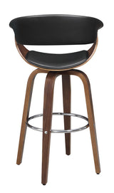 Zion Walnut/Black Upholstered Swivel Bar Stool