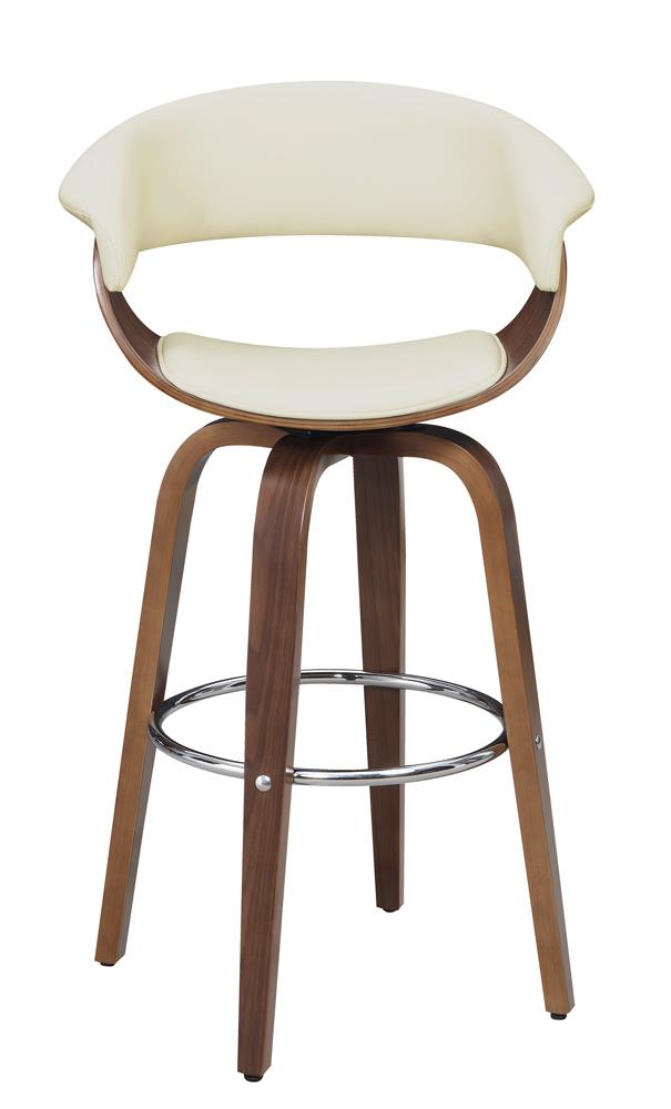 Zion Walnut/Ecru Upholstered Swivel Bar Stool